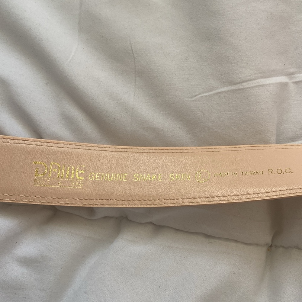 Dame Vintage Snake Skin Belt L (40”) cream - Picture 2 of 7